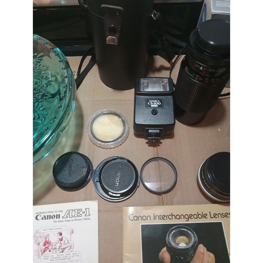 Canon AE-1 Camera + Vintage Lenses/Accessories Filter Flash Cannon Lens Fed Film